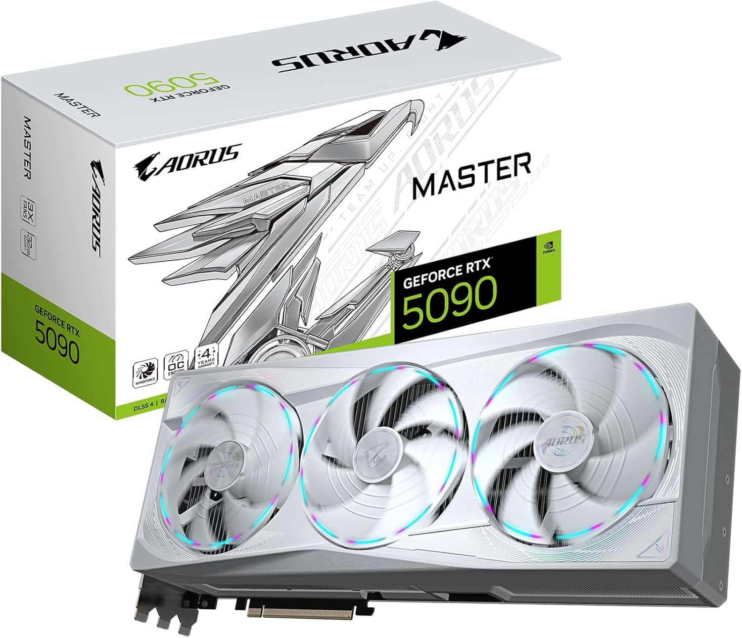 RTX 5090 32GB AORUS MASTER ICE GDDR7 3 FAN WHITE GRAPHICS CARD GIGABYTE