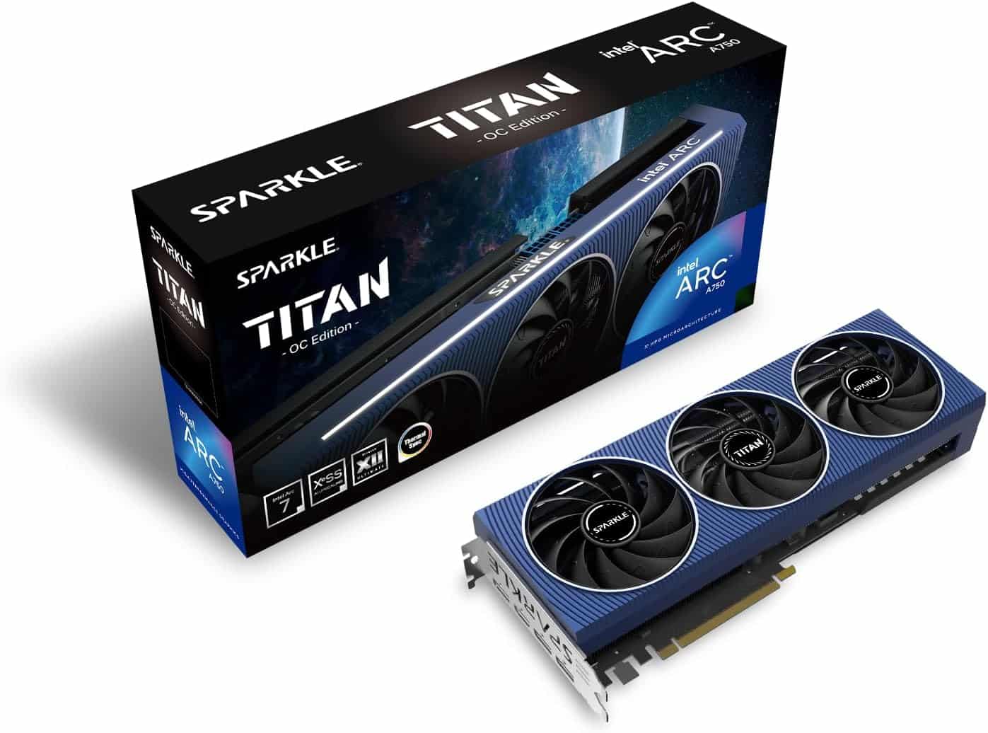 A750 8GB INTEL ARC TITAN OC GDDR6 3 FAN GRAPHICS CARD SPARKLE